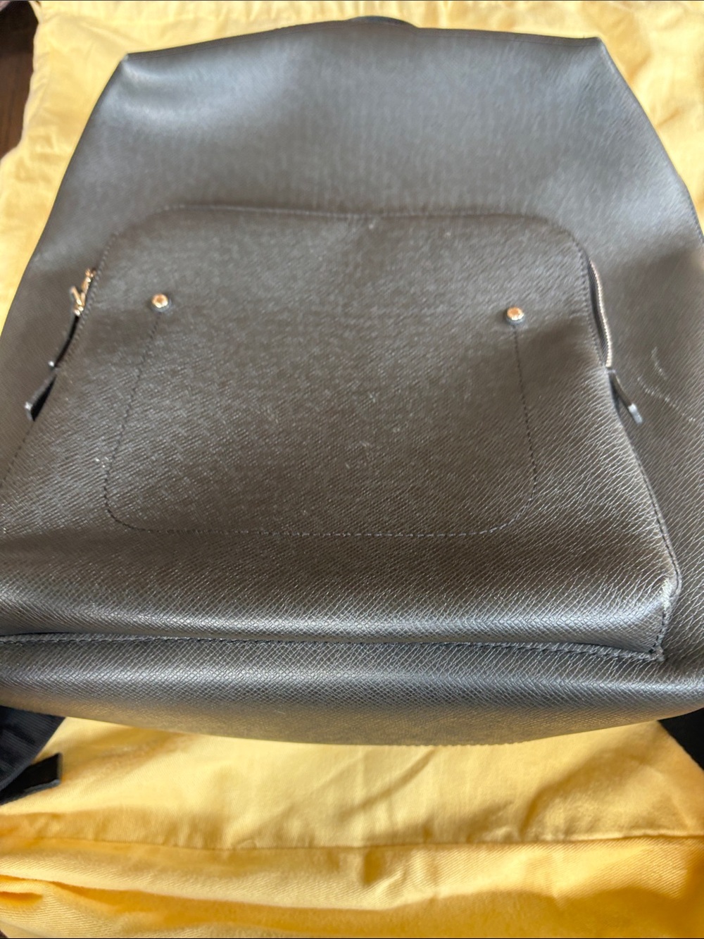 Louis Vuitton Men's Black Leather Backpack - Sleek Everyday Carry